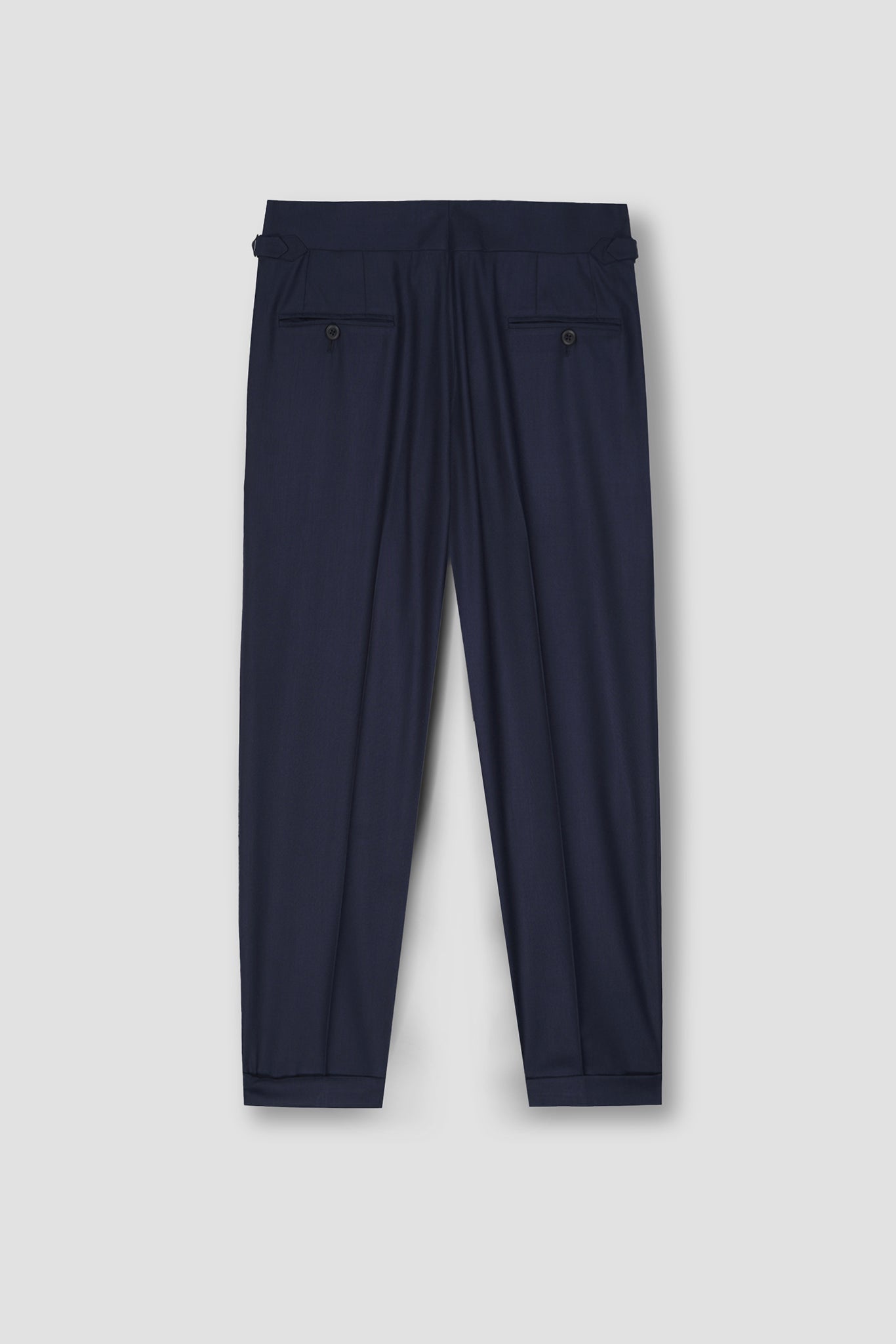Navy Blue Tropical Wool Blended Dress Pant