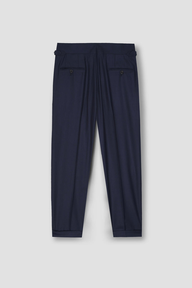 Navy Blue Tropical Wool Blended Dress Pant