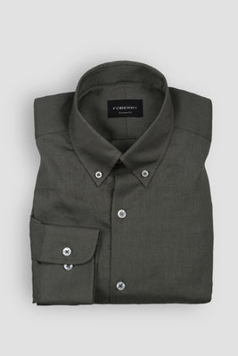 Silky Green Stretchable Linen Shirt