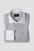 Grey Structured Pinstriped Shirt