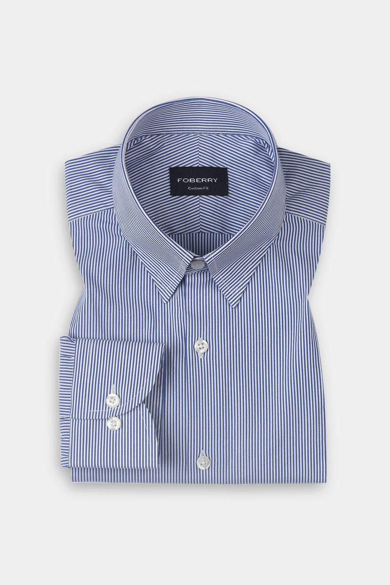 Soft Ink Blue Pencil Striped Shirt