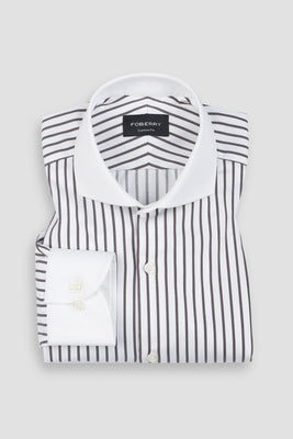 Brown Twill Striped Shirt