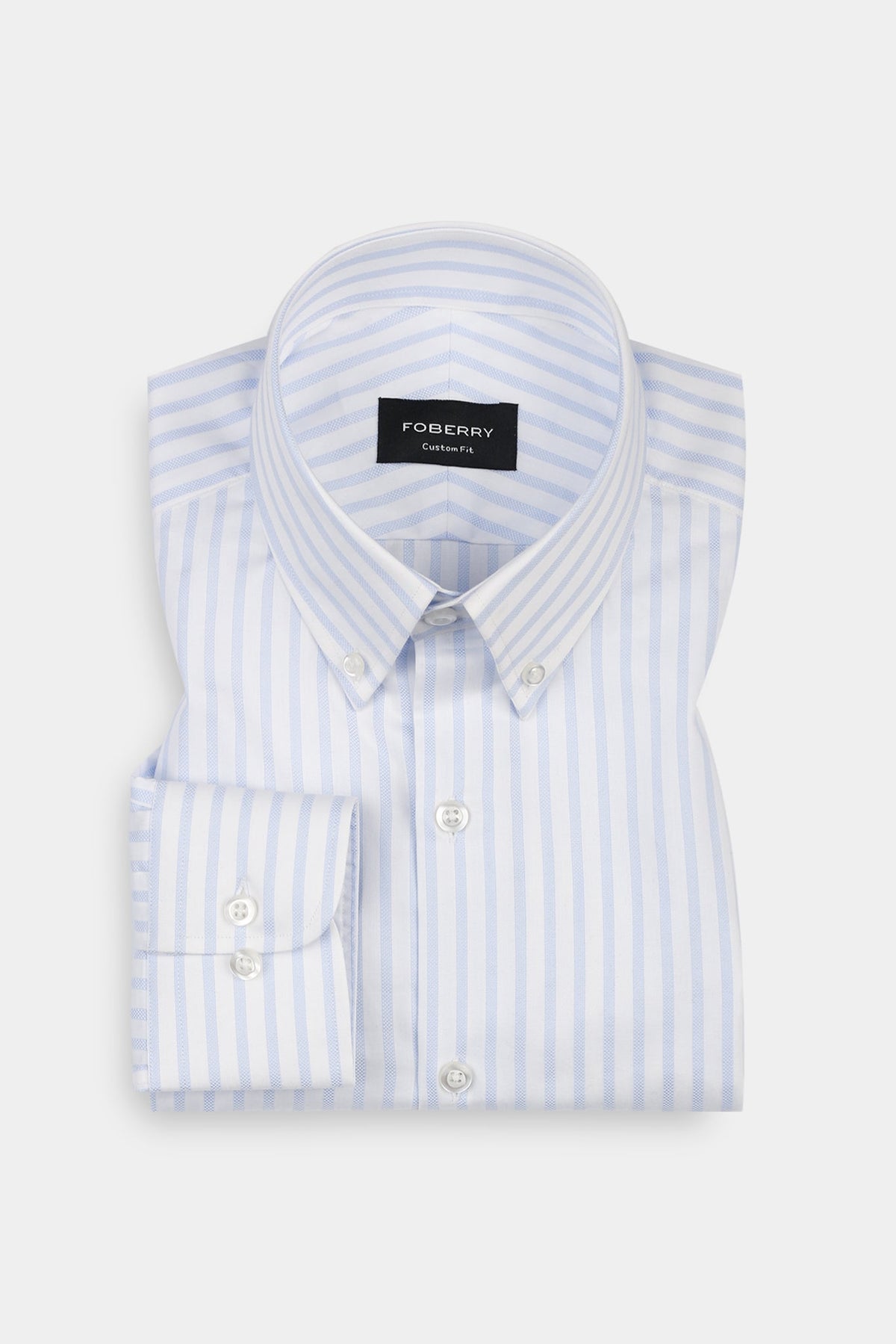 Sky Blue Structured Striped Shirt