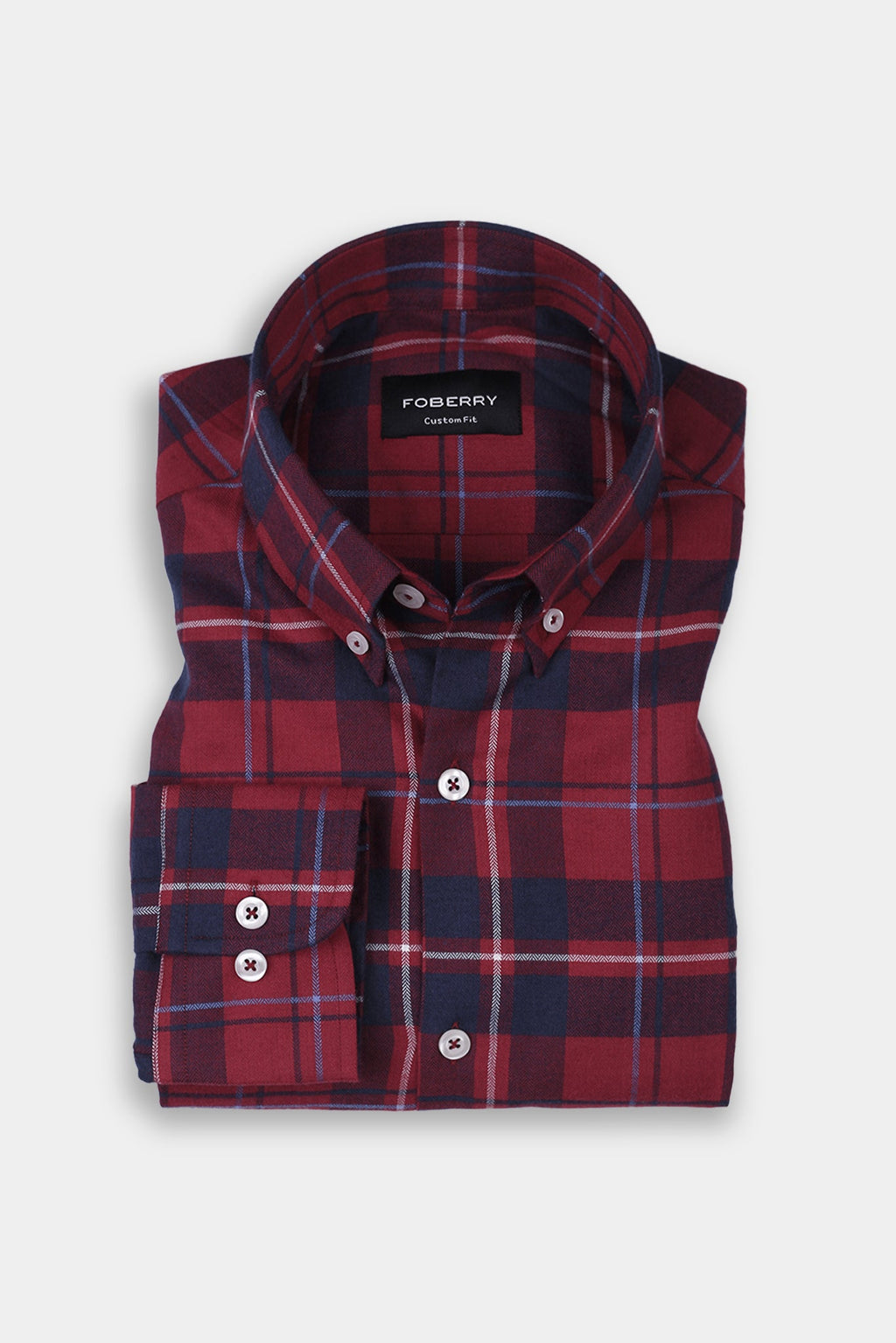 Multi Red Herringbone Tartan Winter Flannel Shirt