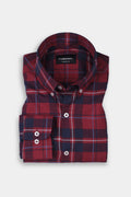 Multi Red Herringbone Tartan Winter Flannel Shirt