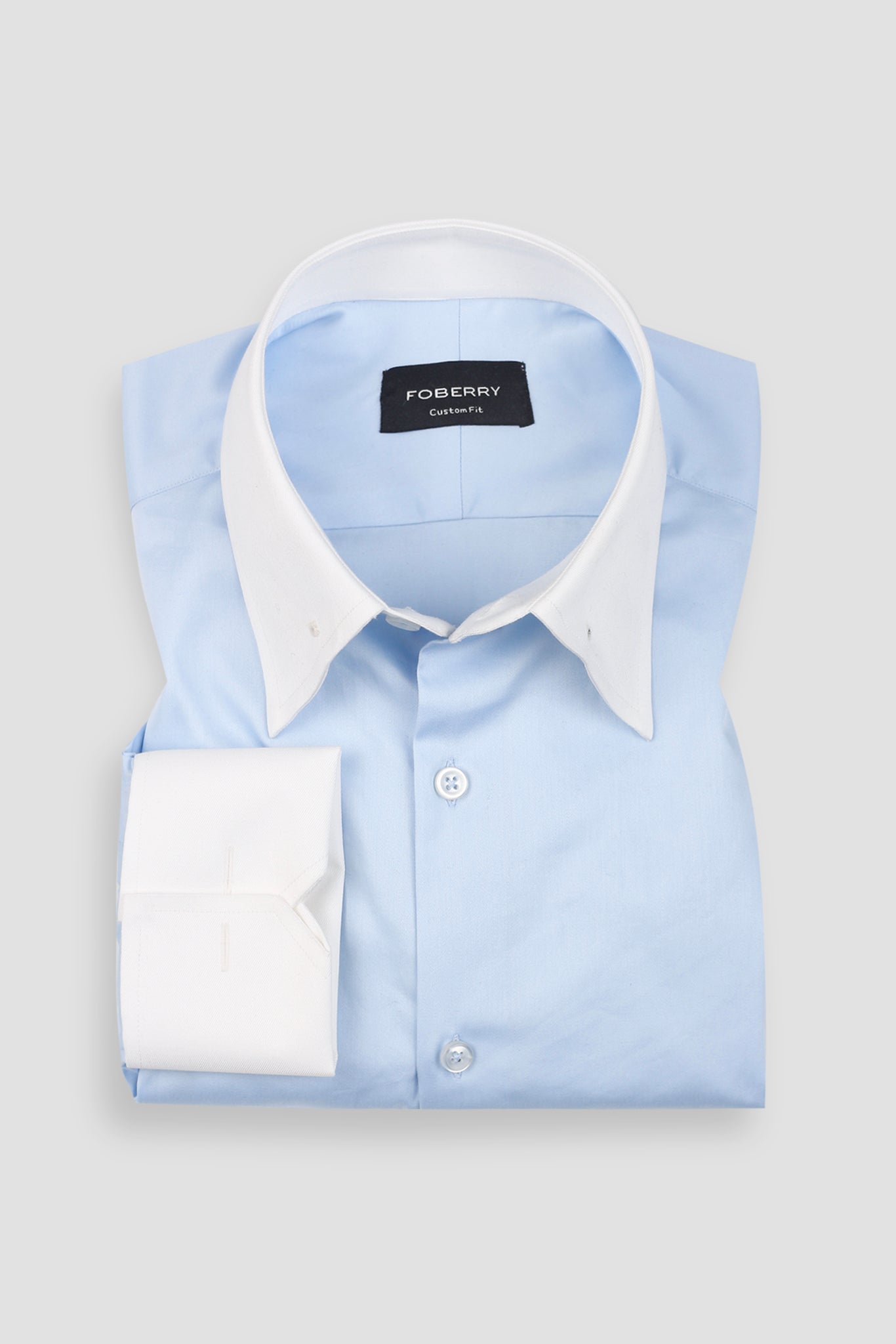 Soft Sky Blue Egyptian - Pin Collar Shirt