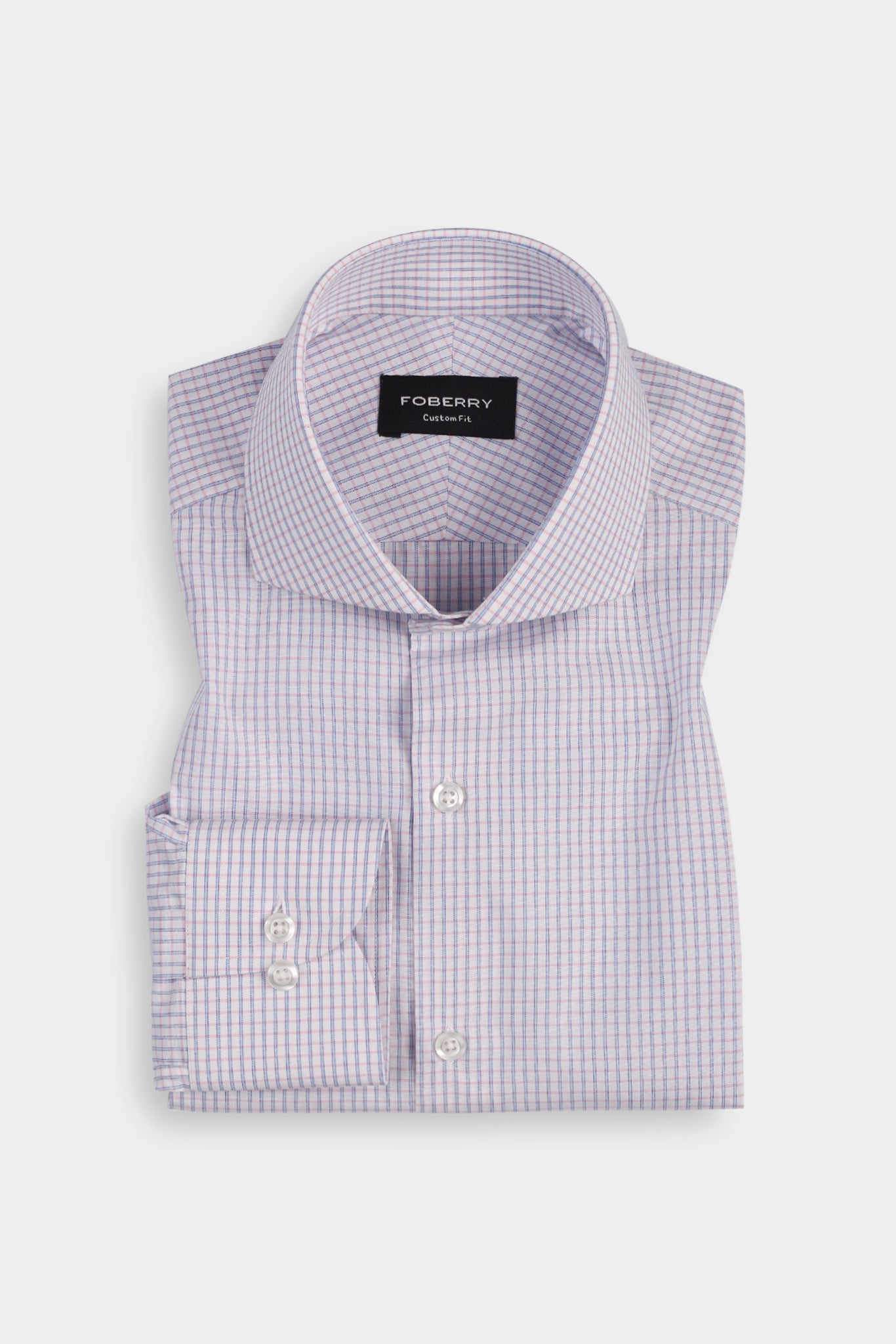 Pink Blue Tattersall Check Shirt