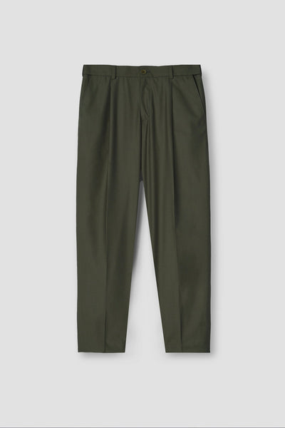Olive Green Tropical Wool Blended Dress Pant