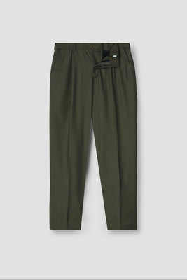 Olive Green Tropical Wool Blended Dress Pant