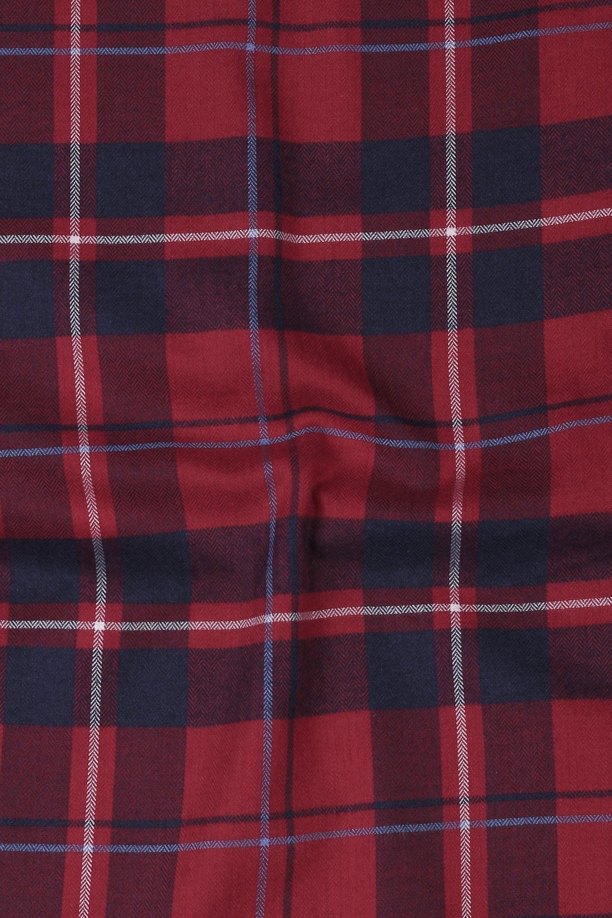 Multi Red Herringbone Tartan Winter Flannel Shirt