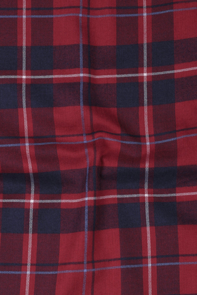 Multi Red Herringbone Tartan Winter Flannel Shirt