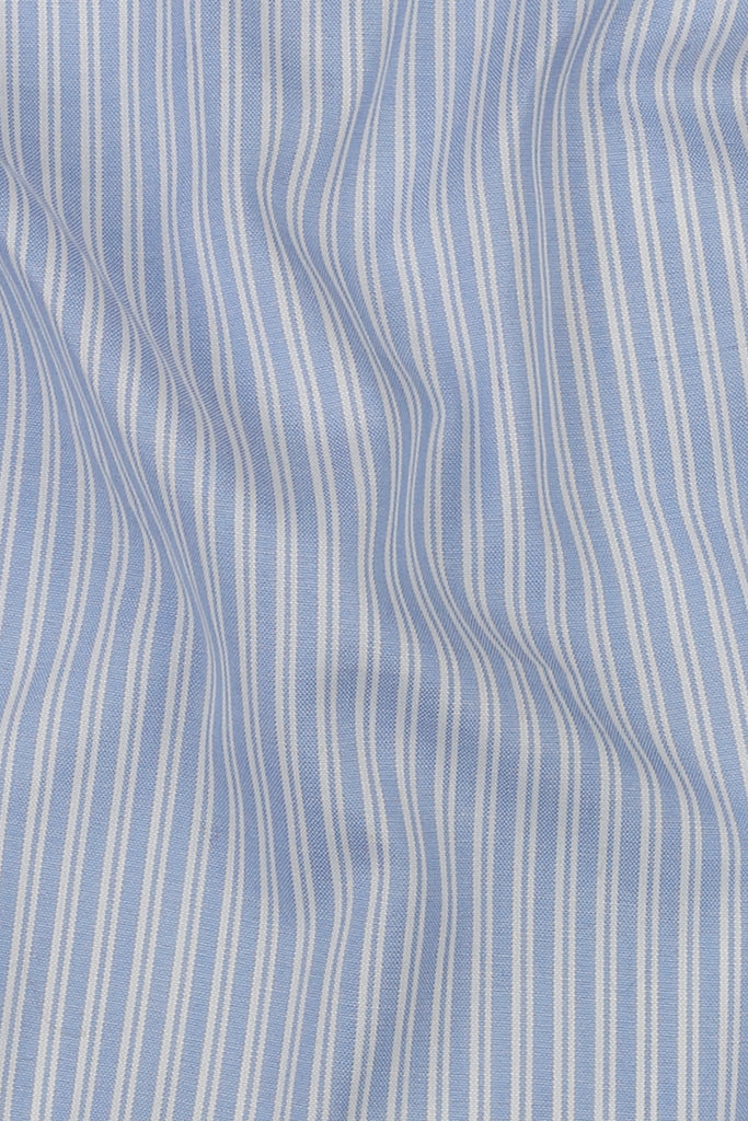 Sky Blue Hairline Stripes Shirt