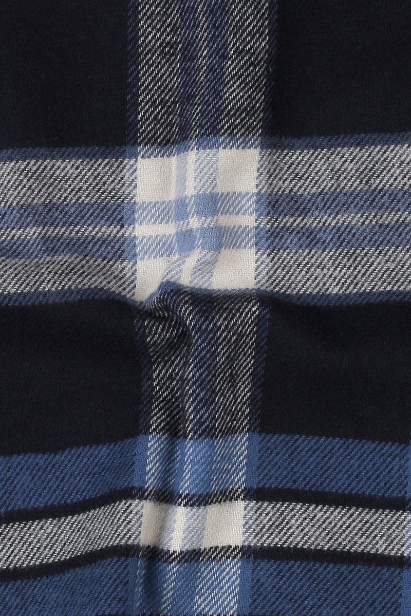 Soft Azure Blue Tartan Winter Flannel Shirt