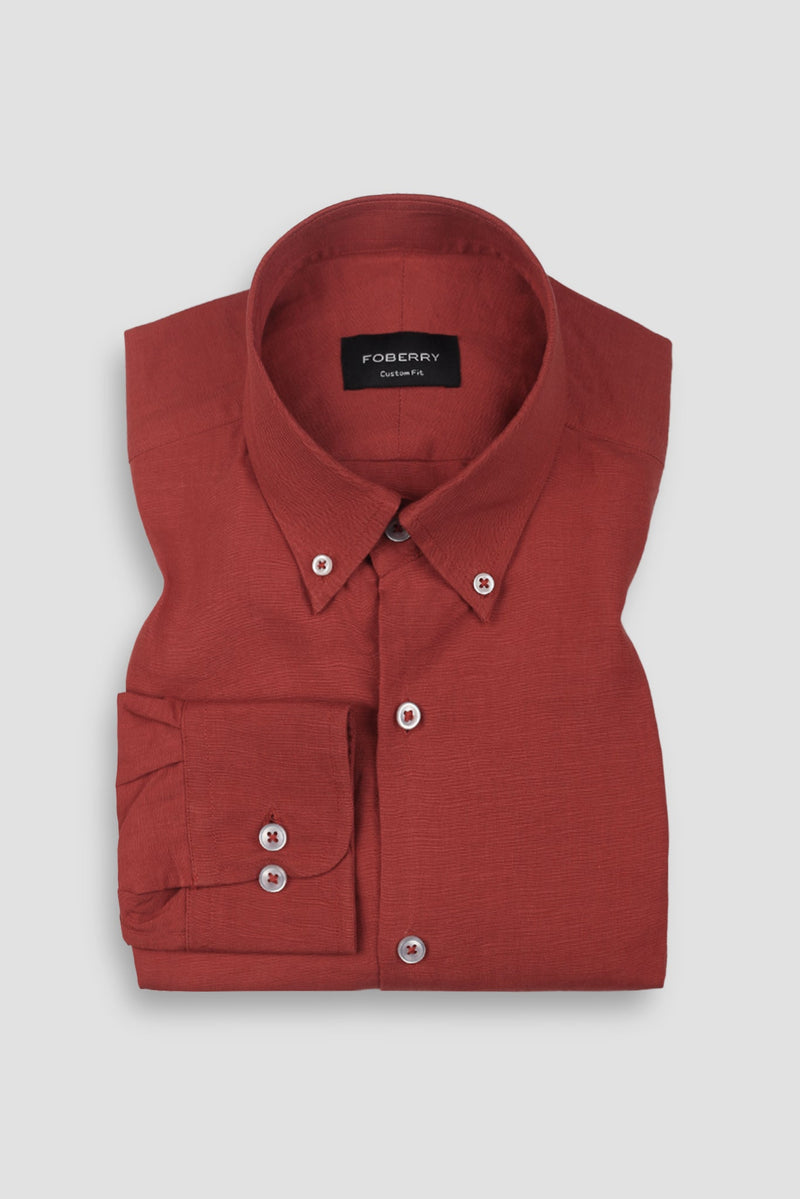Scarlet Red EU Linen Shirt