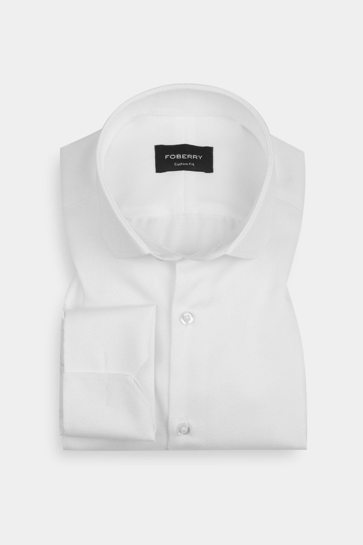 White Texturred Dobby Shirt