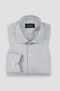 Midnight Blue With Green Parallel Striped Shirt
