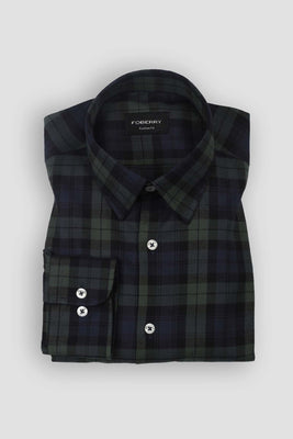 Dark Forrest Green Tartan Winter Flannel Shirt