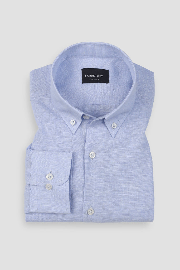Soft Light Blue Irish Linen Shirt