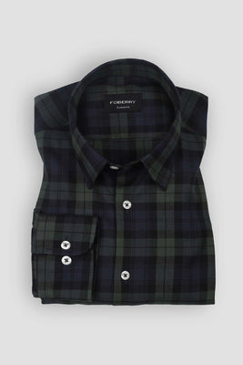 Dark Forrest Green Tartan Winter Flannel Shirt