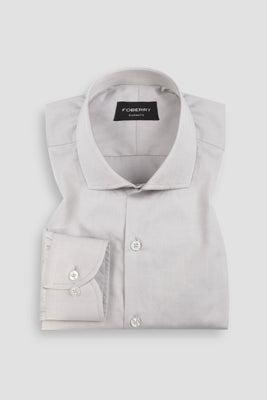 Light Grey Twill Striped Shirt