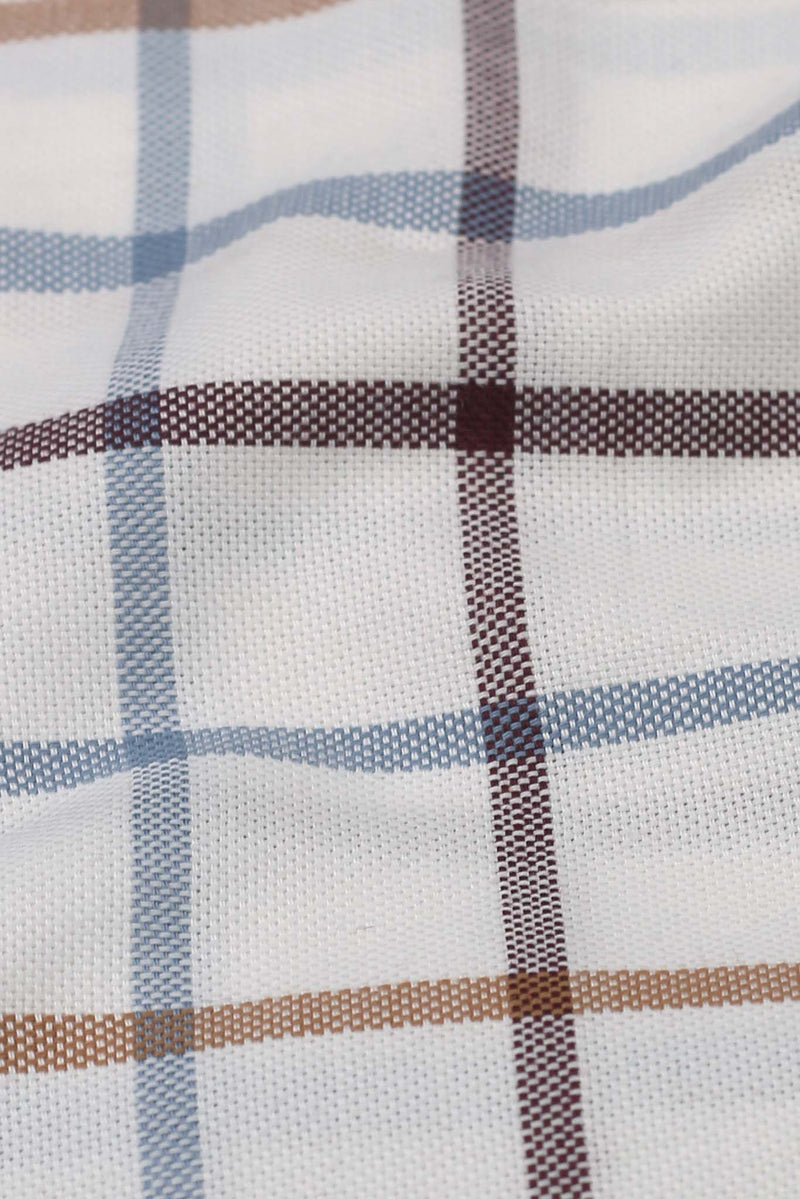 White Multi Windowpane Check Shirt