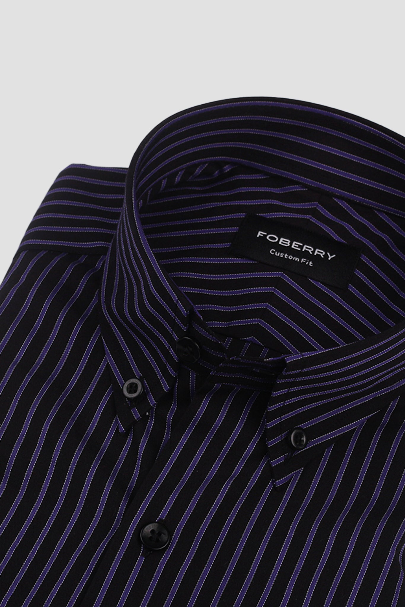 Electric Purple Twill Striped Shirt