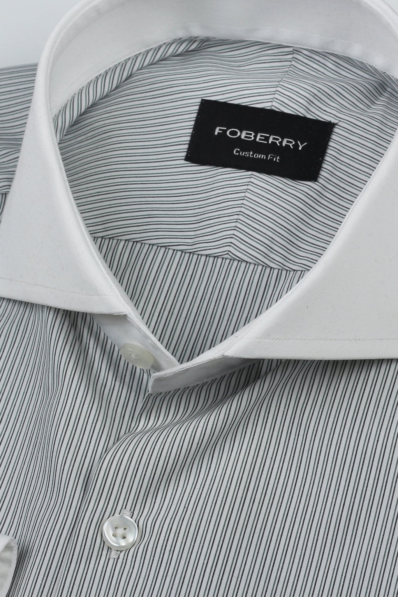 Charcoal Green Pencil Supima Cotton Stripes Shirt