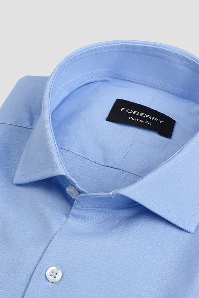 Cornflower Blue Linen Shirt