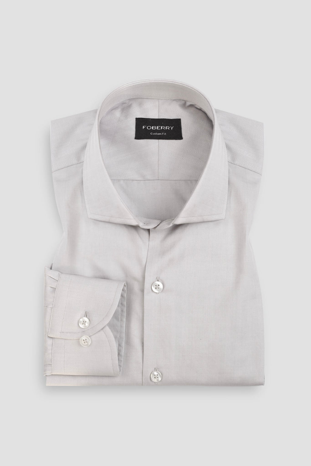 Light Grey Twill Striped Shirt
