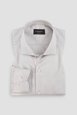 Light Grey Twill Striped Shirt