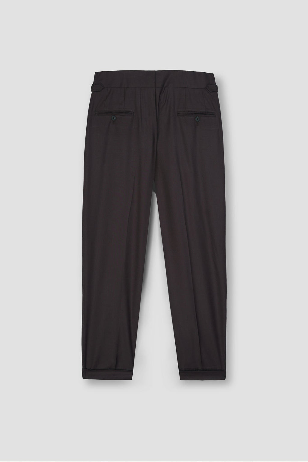 Chocolate Brown Tropical Wool Blended Dress Pant
