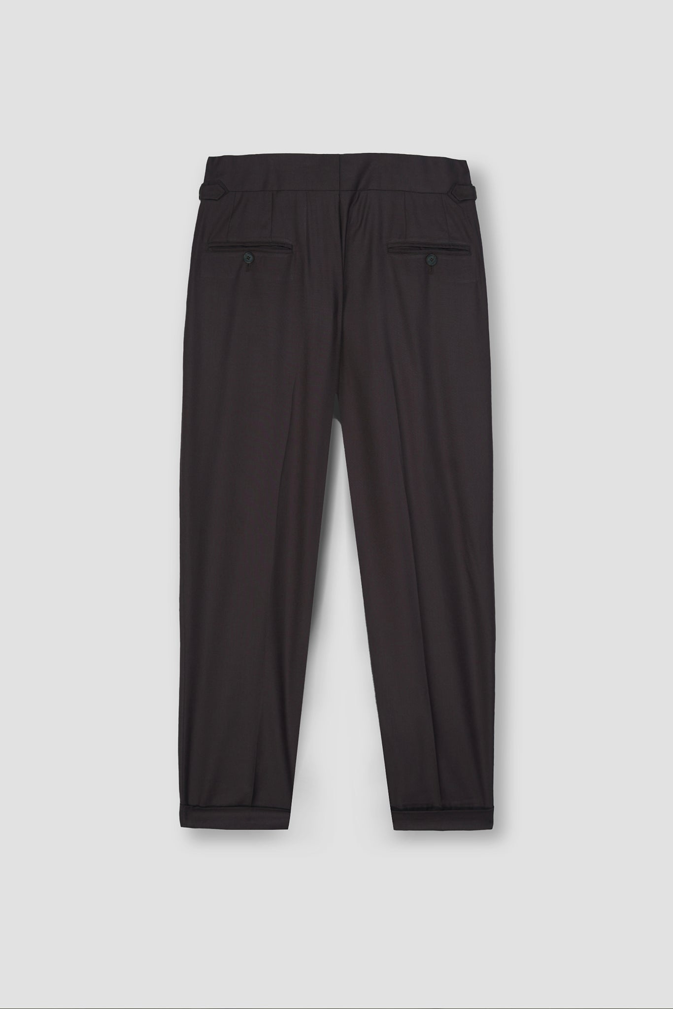 Chocolate Brown Tropical Wool Blended Dress Pant