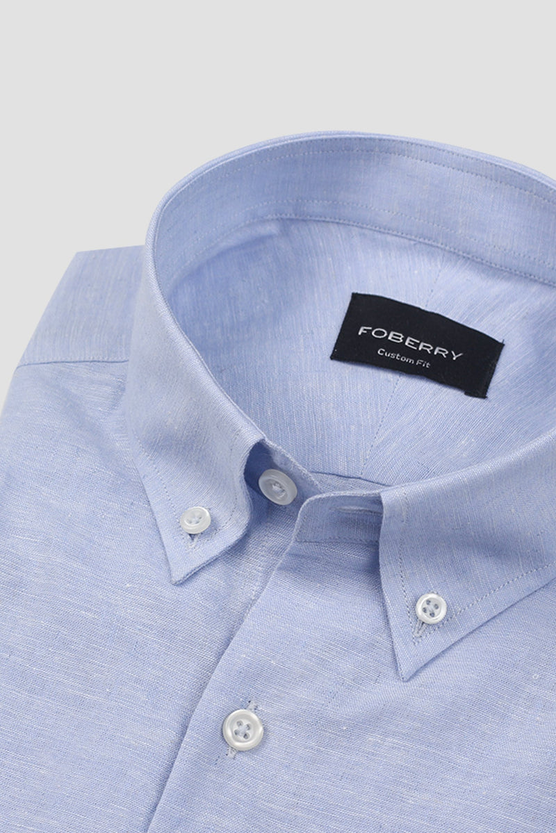 Soft Light Blue Irish Linen Shirt