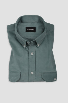 Sea Green Corduroy Shirt - Foberry USA