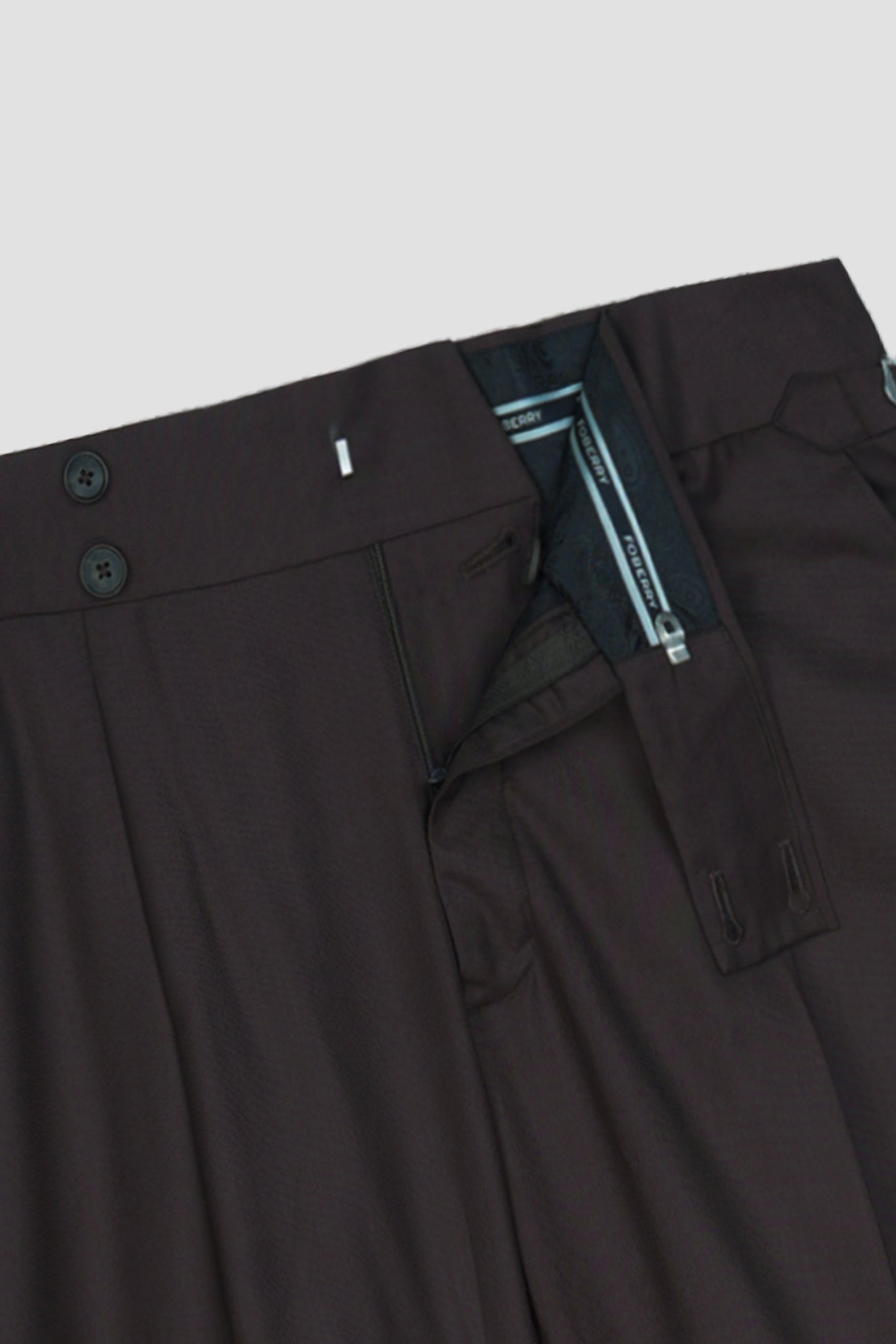 Chocolate Brown Tropical Wool Blended Dress Pant