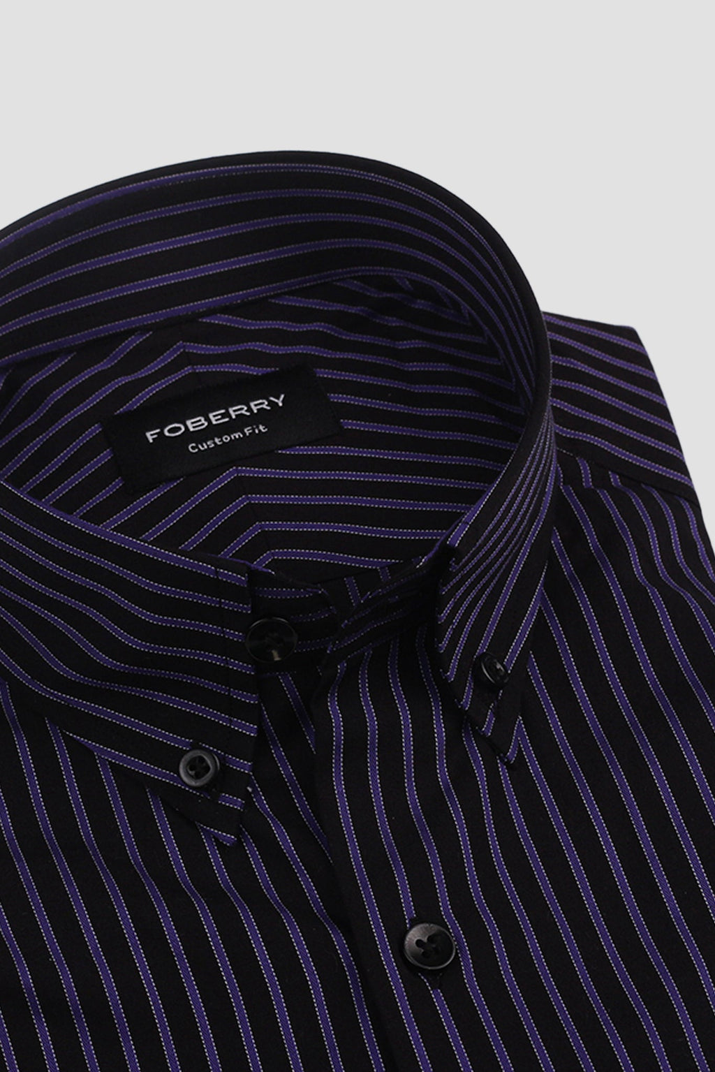 Electric Purple Twill Striped Shirt