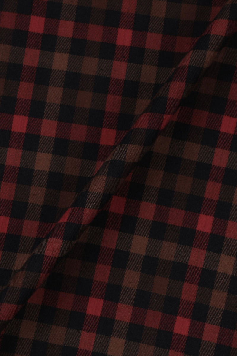 Black & Mustard Buffalo Check Winter Flannel Shirt