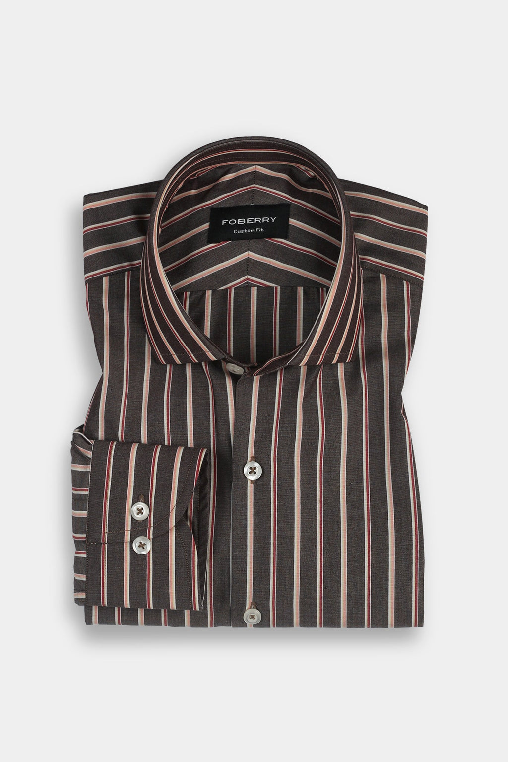 Multi Brown Balanced Striped Shirt