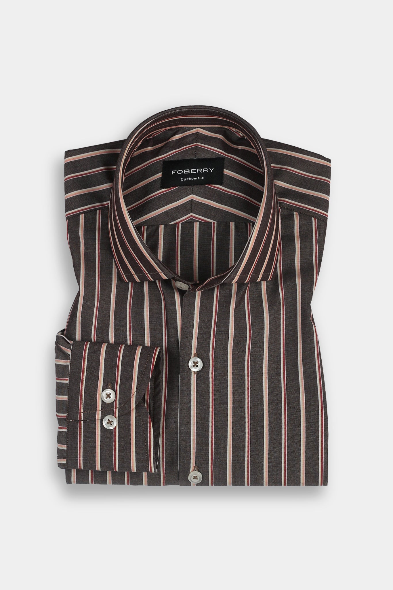 Multi Brown Balanced Striped Shirt