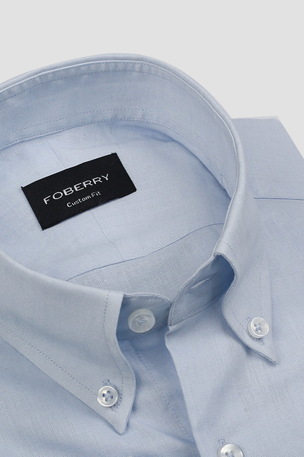 Soft Ice Blue Linen Shirt