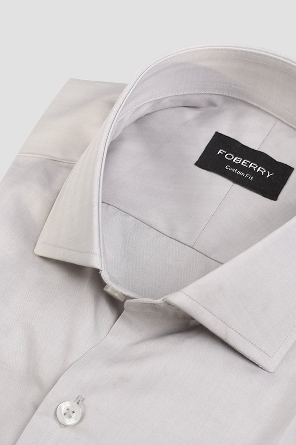 Light Grey Twill Striped Shirt