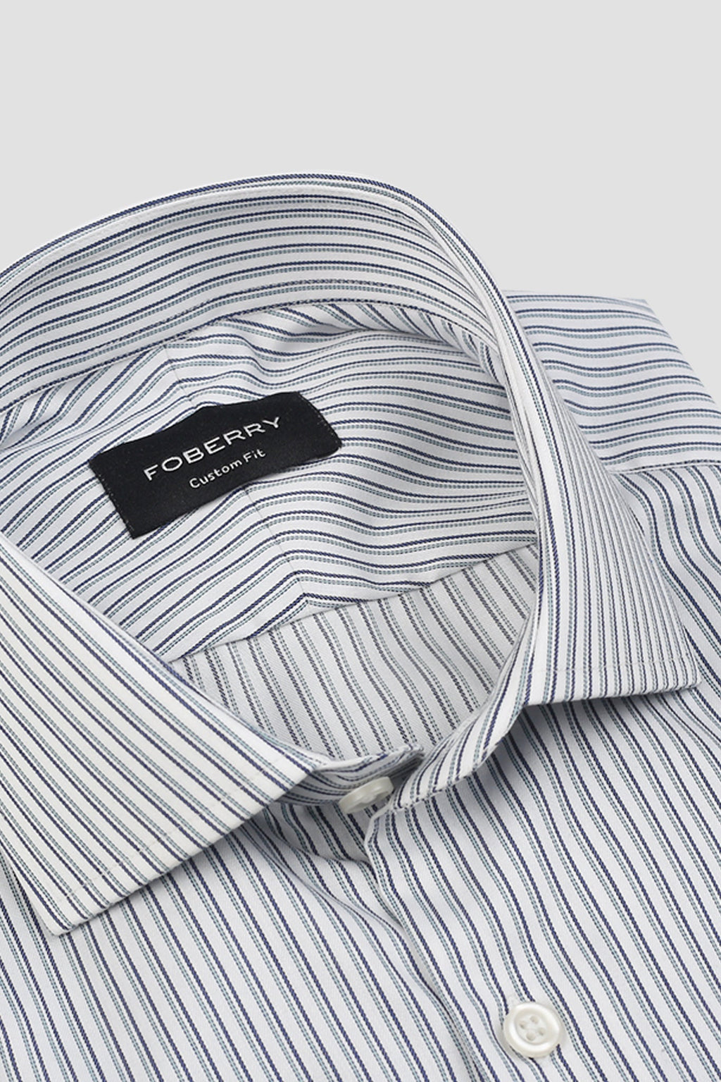 Midnight Blue With Green Parallel Striped Shirt
