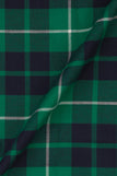 Bottle Green & Blue Grid Winter Flannel