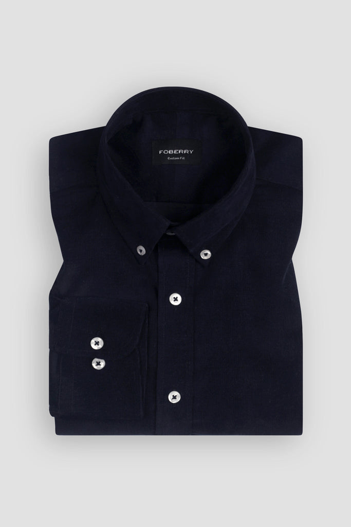 Soft Midnight Blue Corduroy Shirt