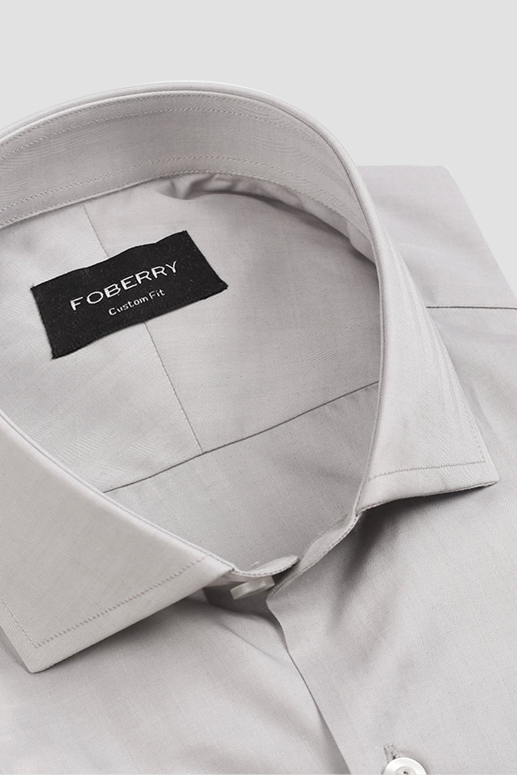 Light Grey Twill Striped Shirt