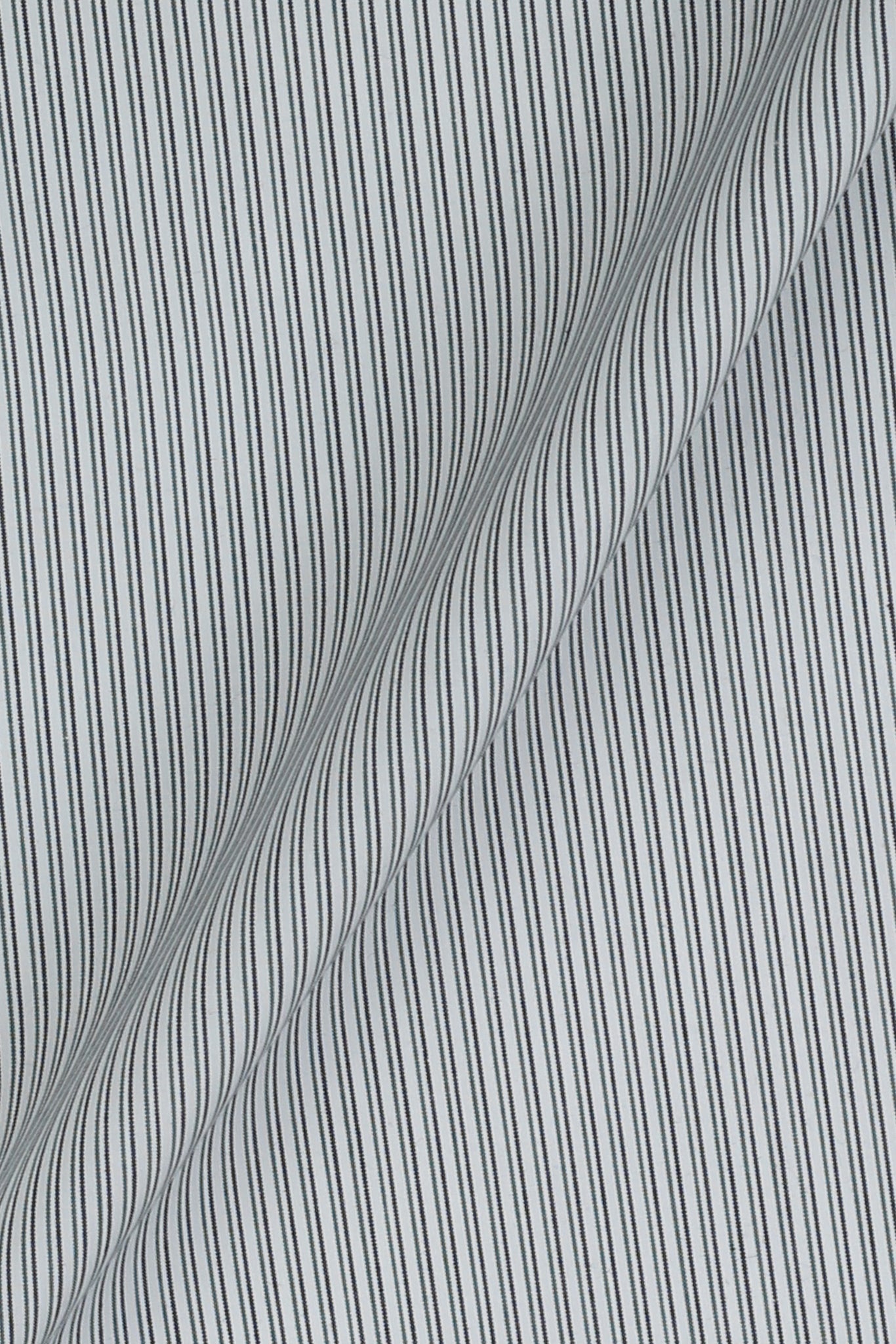 Charcoal Green Pencil Supima Cotton Stripes