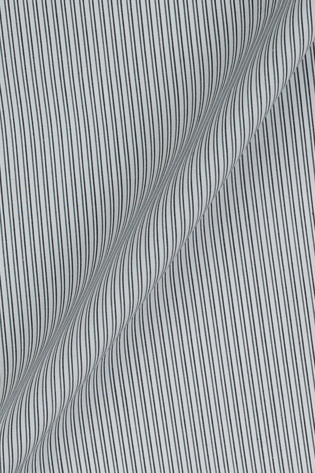 Charcoal Green Pencil Supima Cotton Stripes Shirt