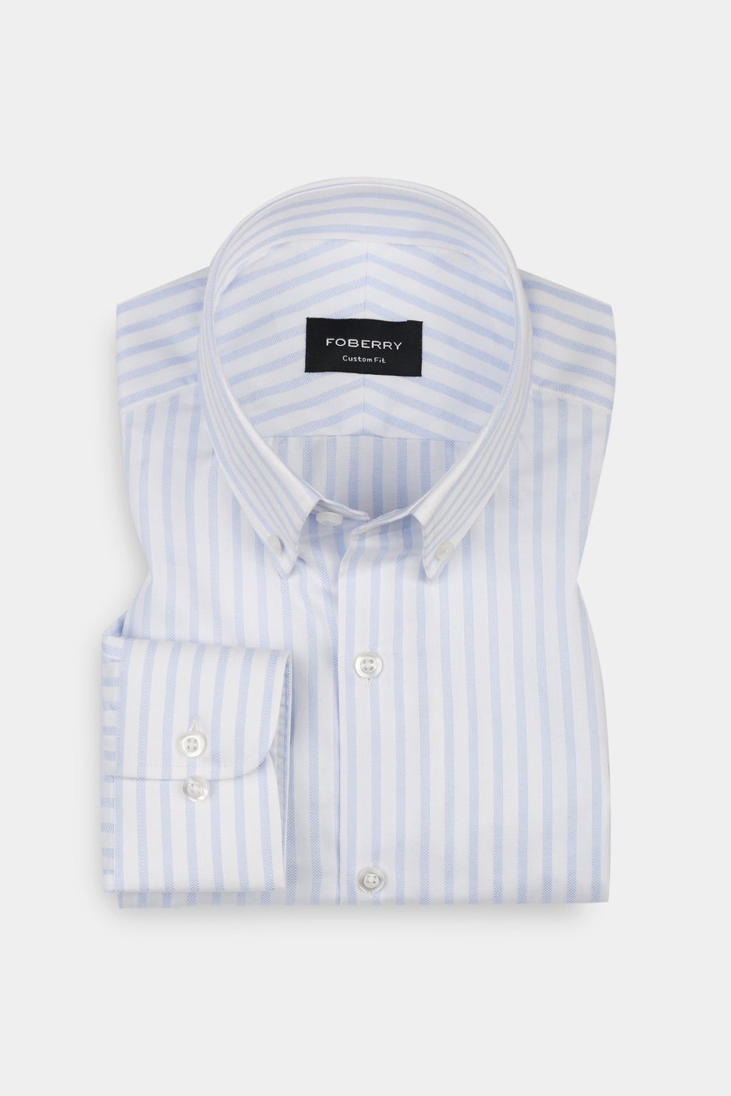 Sky Blue Structured Striped Shirt