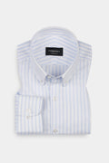 Sky Blue Structured Striped Shirt