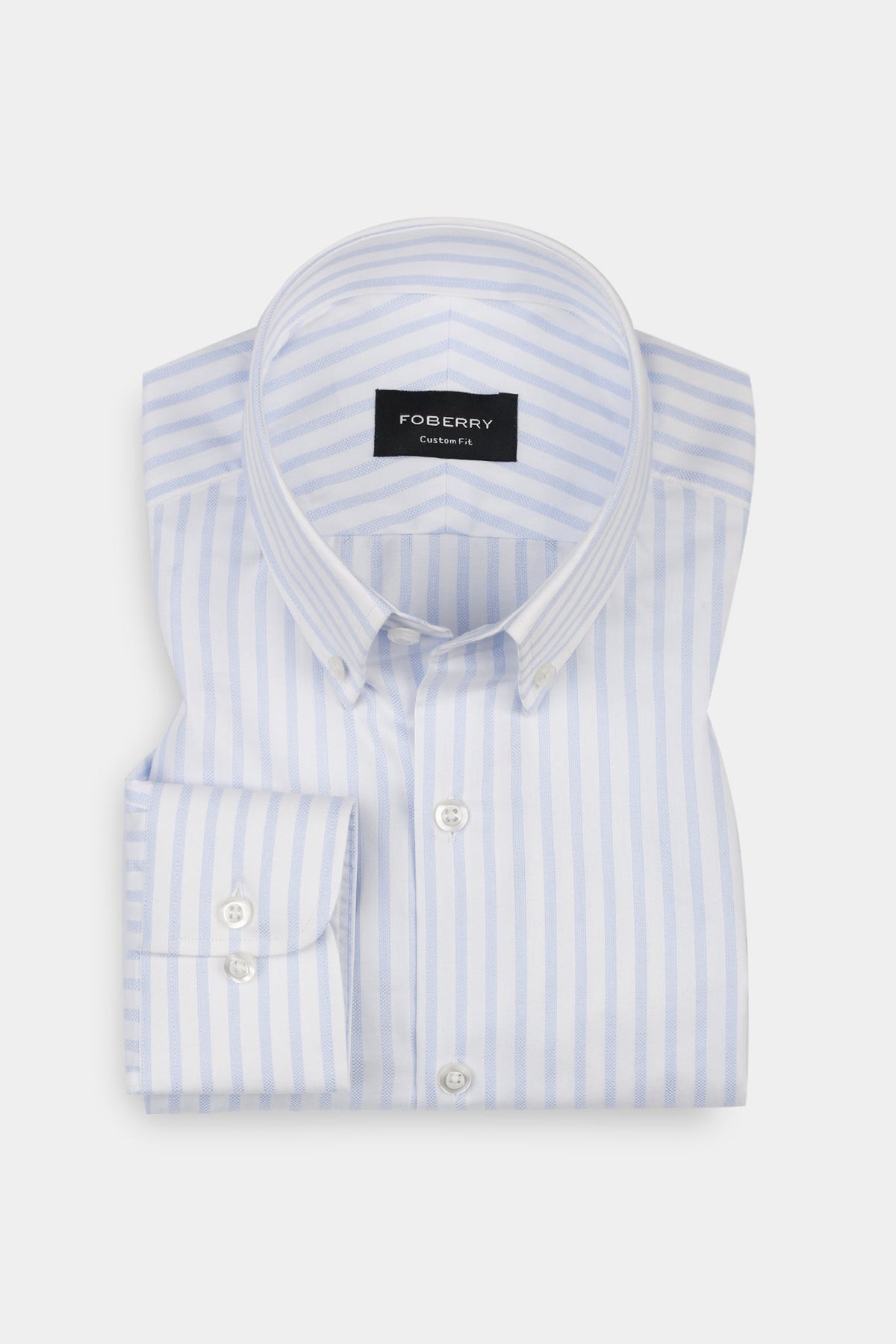 Sky Blue Structured Striped Shirt